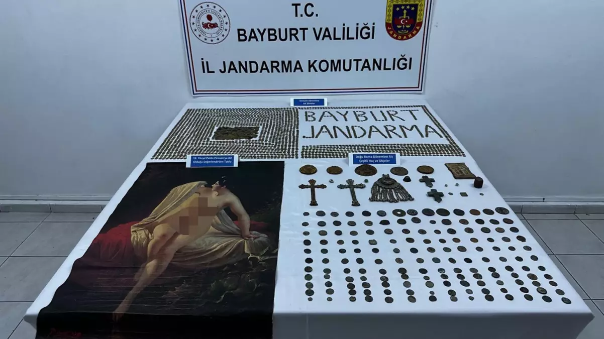 Bayburt’ta dünyaca ünlü ressam Belloli’ye ait tablo ele geçirildi